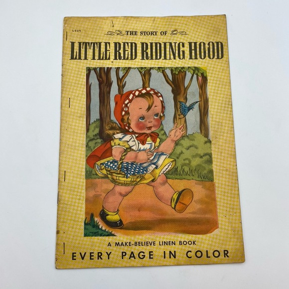 Vintage 1942 Little Red Riding Hood Samuel Lowe Lithograph Illustrated Softcover - Picture 1 of 8
